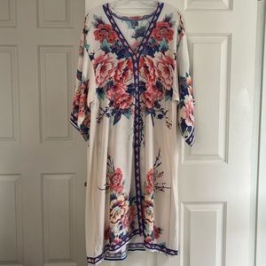 Flying TOMATO Floral Kimono Sleeve Kaftan Dress Size M/L